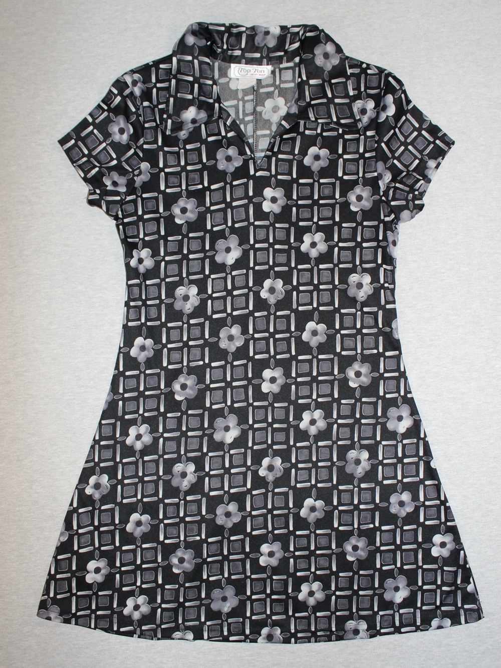 Vintage Mod Floral Geometric A-Line Shift Dress